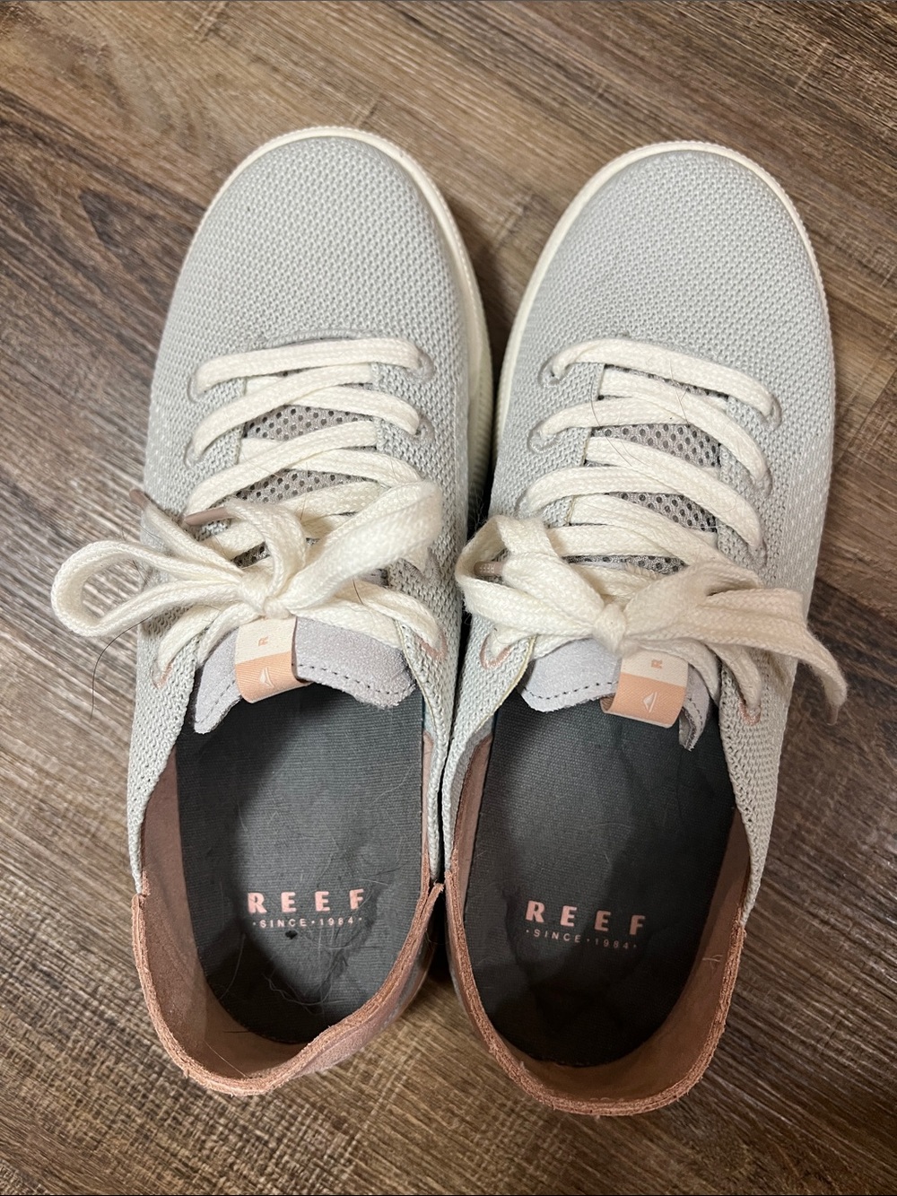 Reef Women's Cream Knit Sneakers with Blush Accents